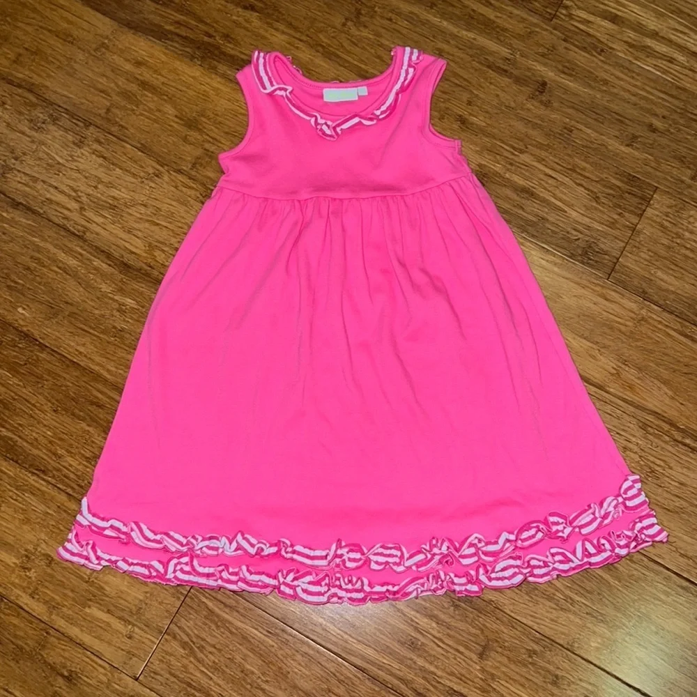 Girls Hot pink ruffle neck tank dress size 4 NWOT by Be Mine